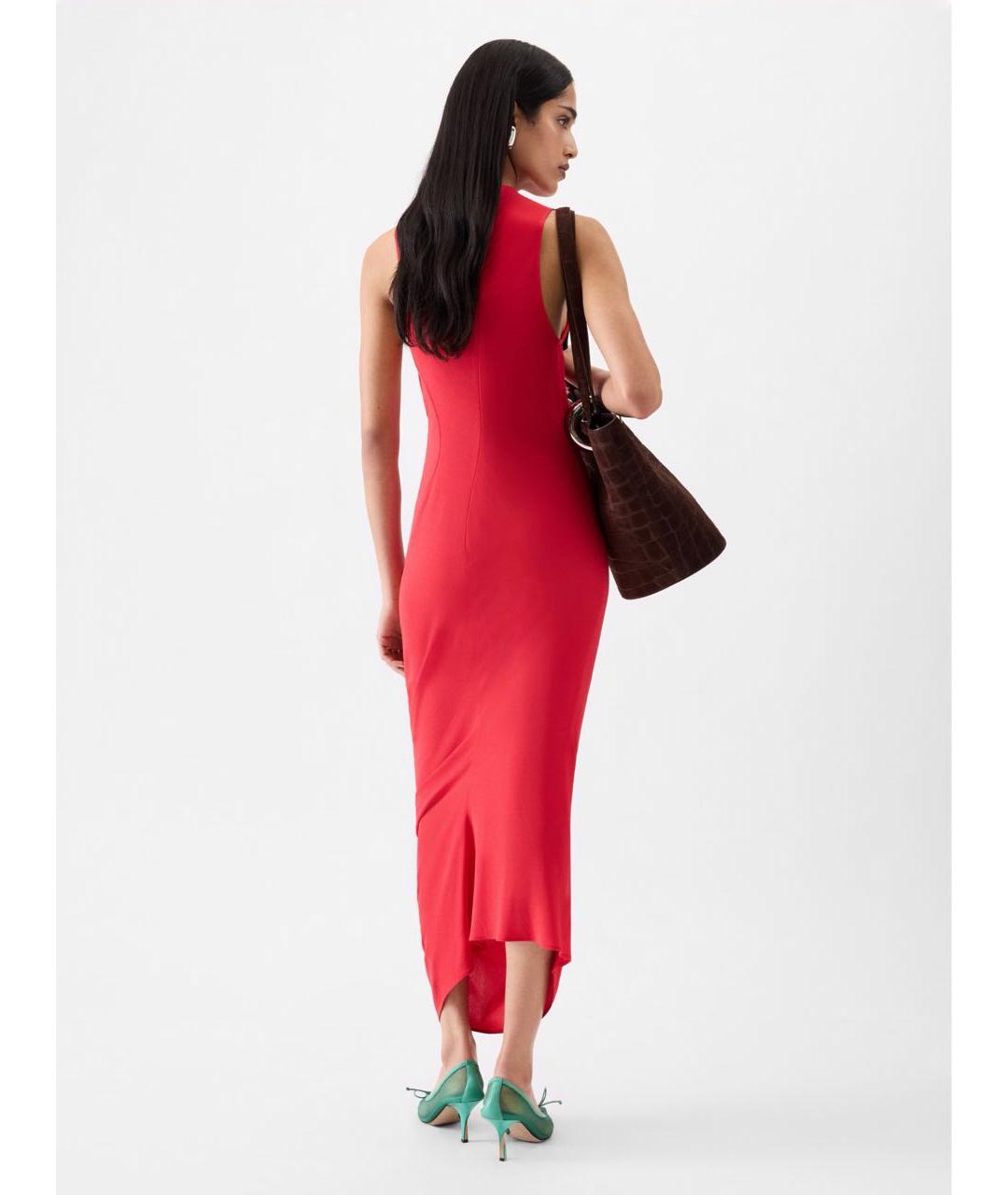 JACQUEMUS Красное вискозное коктейльное платье, фото 3