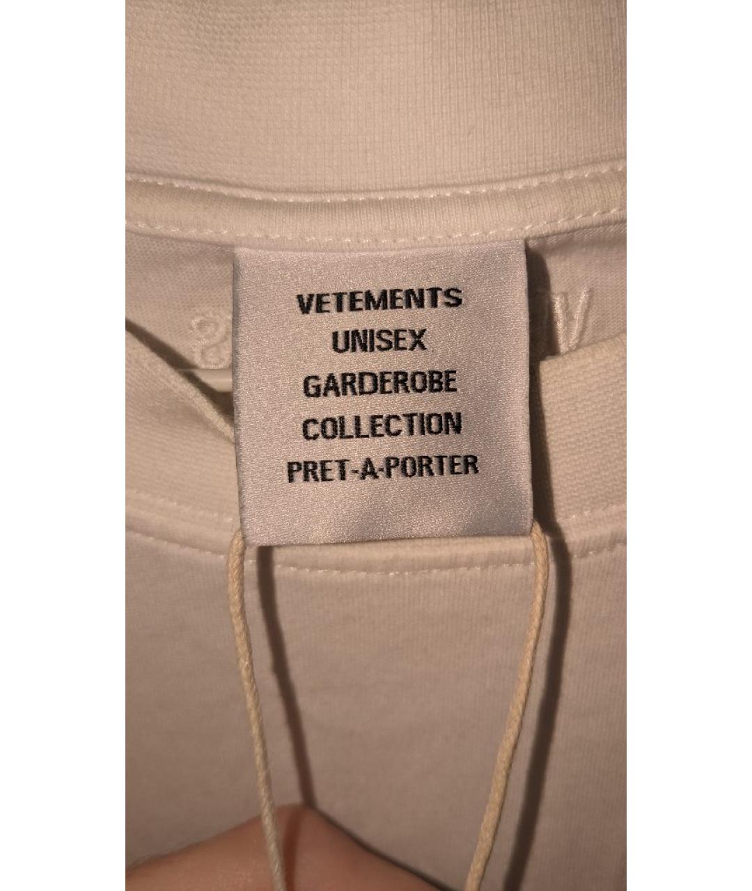 VETEMENTS Белая хлопковая футболка, фото 3