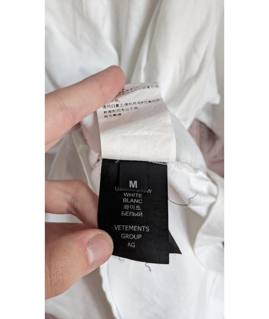 VETEMENTS Белая хлопковая футболка, фото 5
