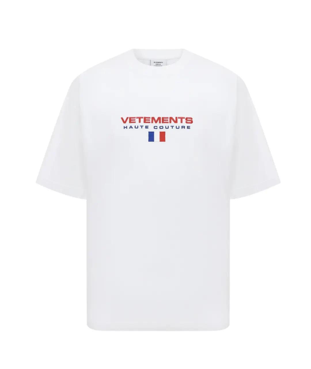 VETEMENTS Белая хлопковая футболка, фото 1