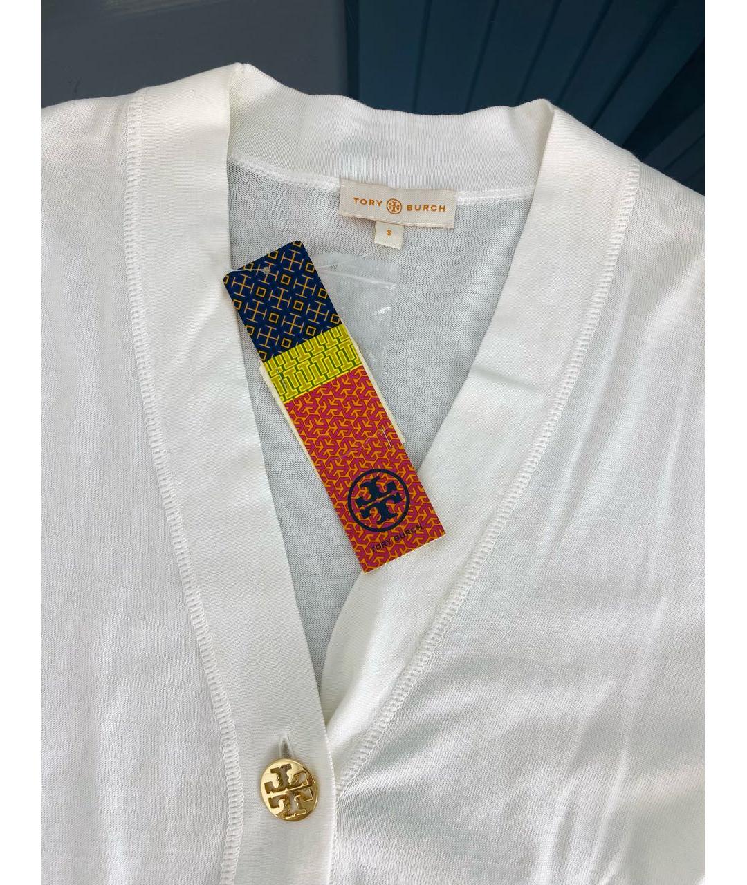 TORY BURCH Белый хлопковый кардиган, фото 3