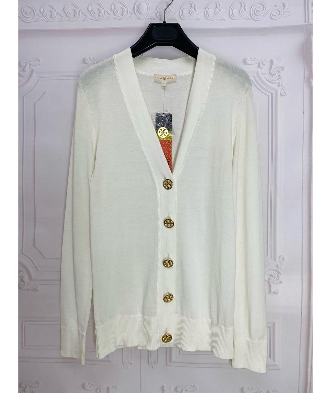 TORY BURCH Белый хлопковый кардиган, фото 5