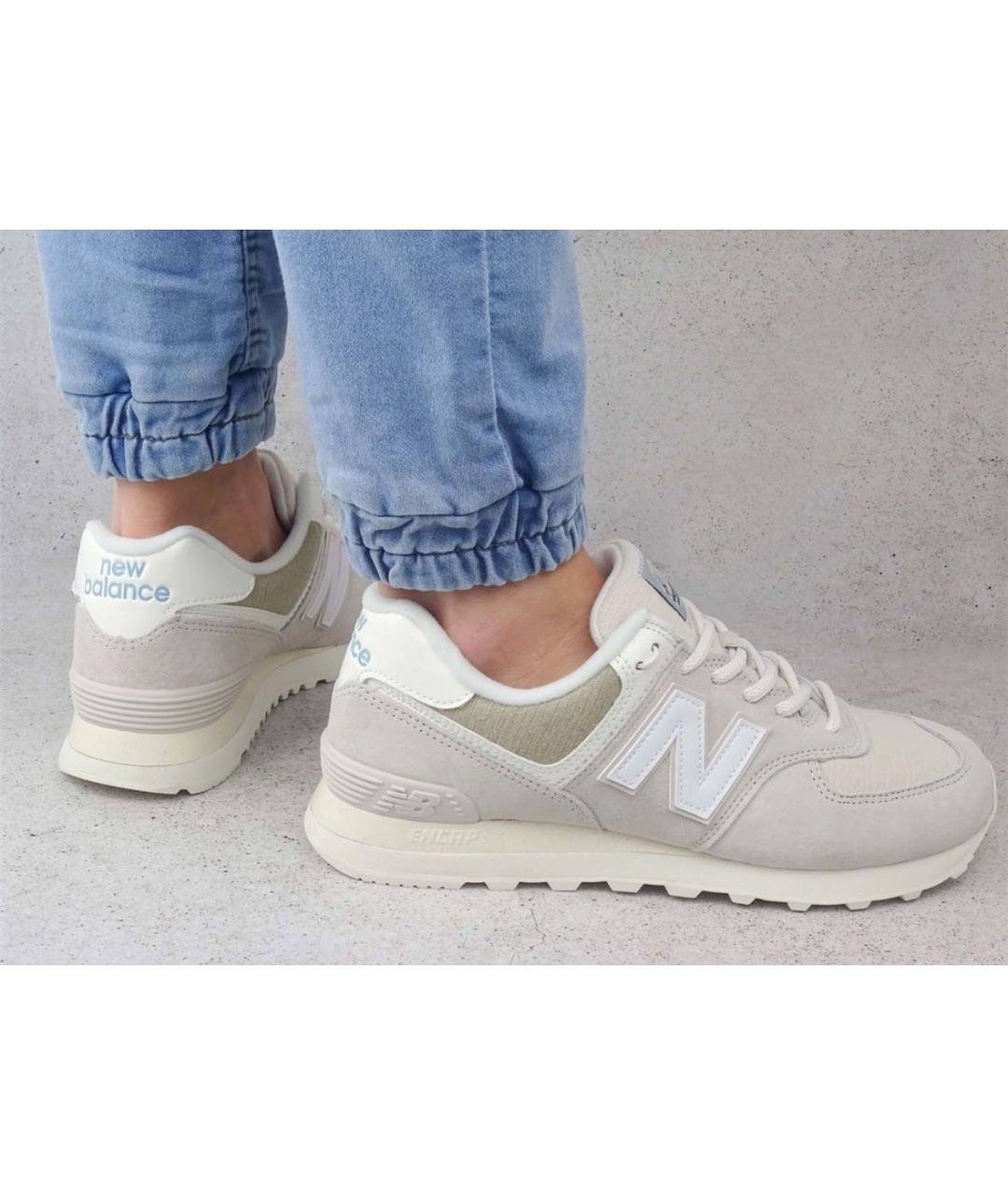 NEW BALANCE Бежевые замшевые низкие кроссовки / кеды, фото 6
