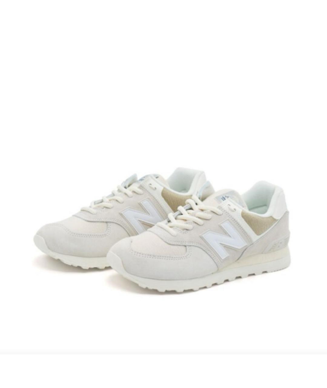 NEW BALANCE Бежевые замшевые низкие кроссовки / кеды, фото 2