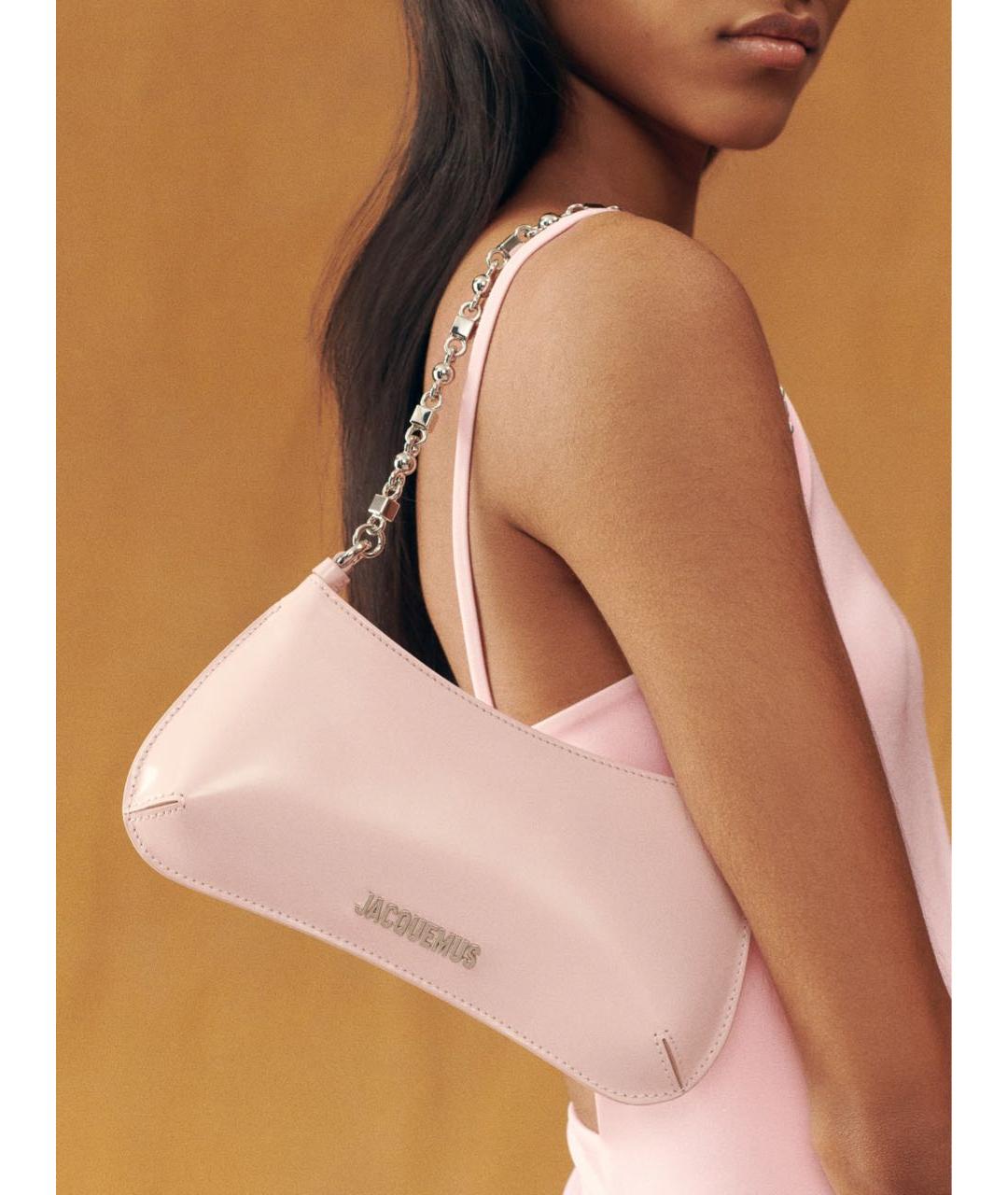 JACQUEMUS Розовая кожаная сумка через плечо, фото 5