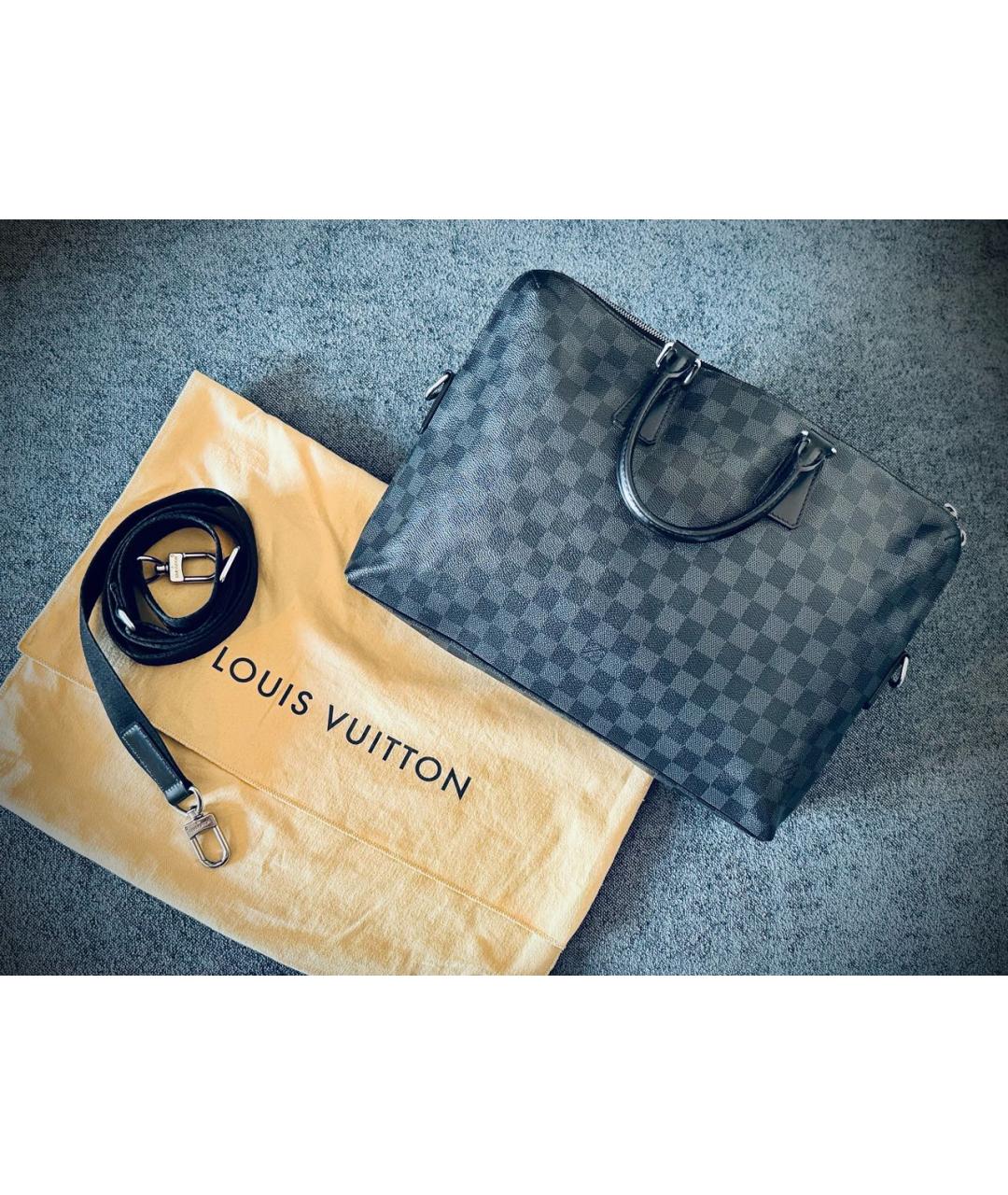 LOUIS VUITTON Антрацитовый портфель, фото 3