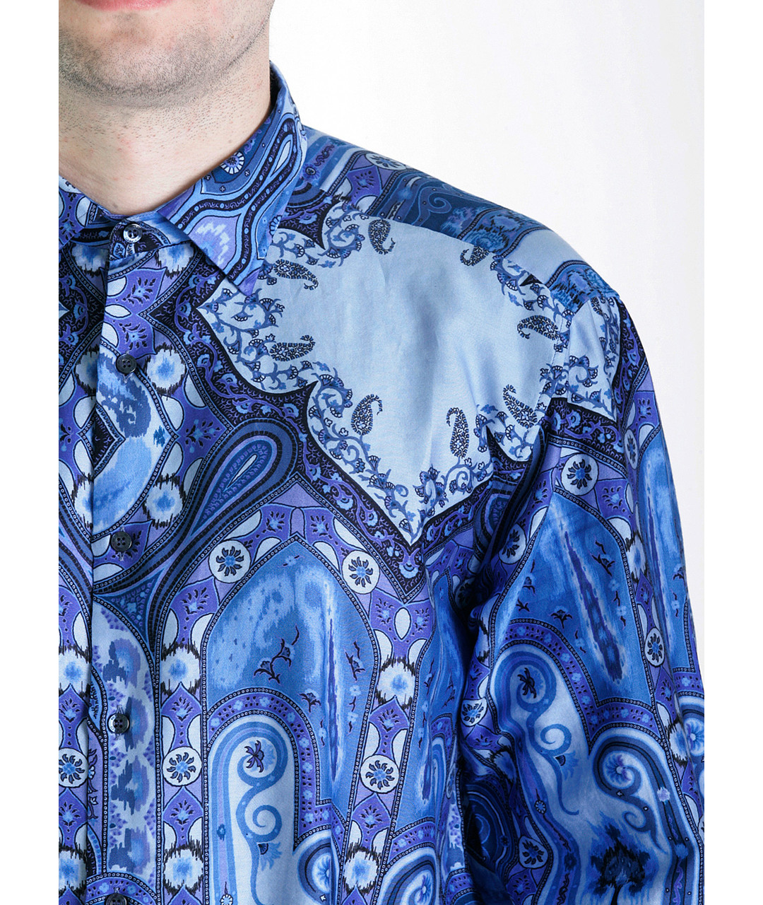 ETRO Синяя хлопковая кэжуал рубашка, фото 4
