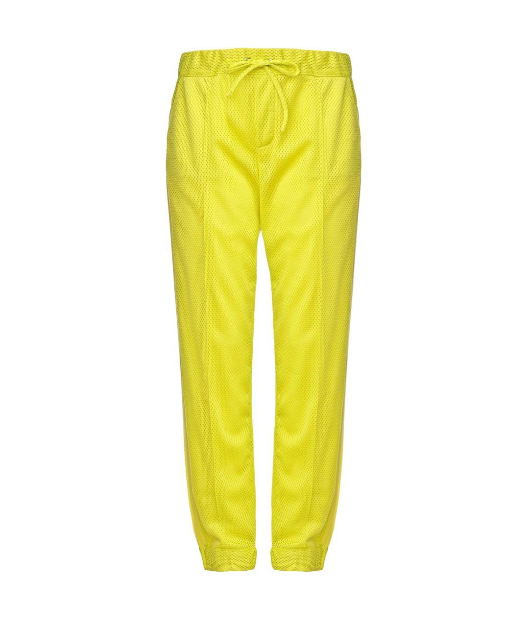 MSGM Желтые полиэстеровые прямые брюки, фото 1