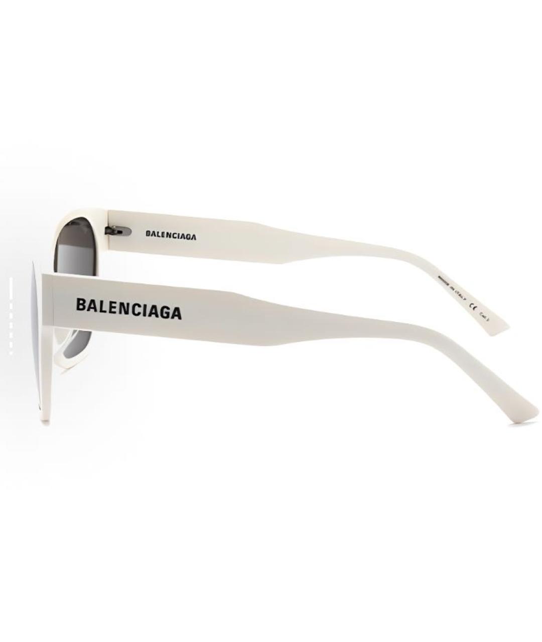 BALENCIAGA Белые пластиковые солнцезащитные очки, фото 3