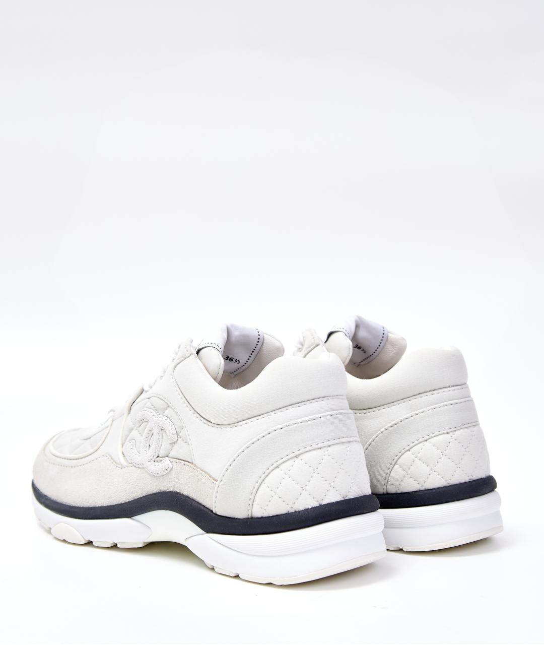 CHANEL Белые текстильные кроссовки, фото 3