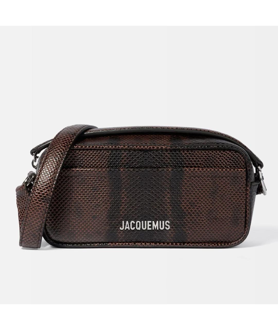 JACQUEMUS Коричневая кожаная сумка через плечо, фото 3