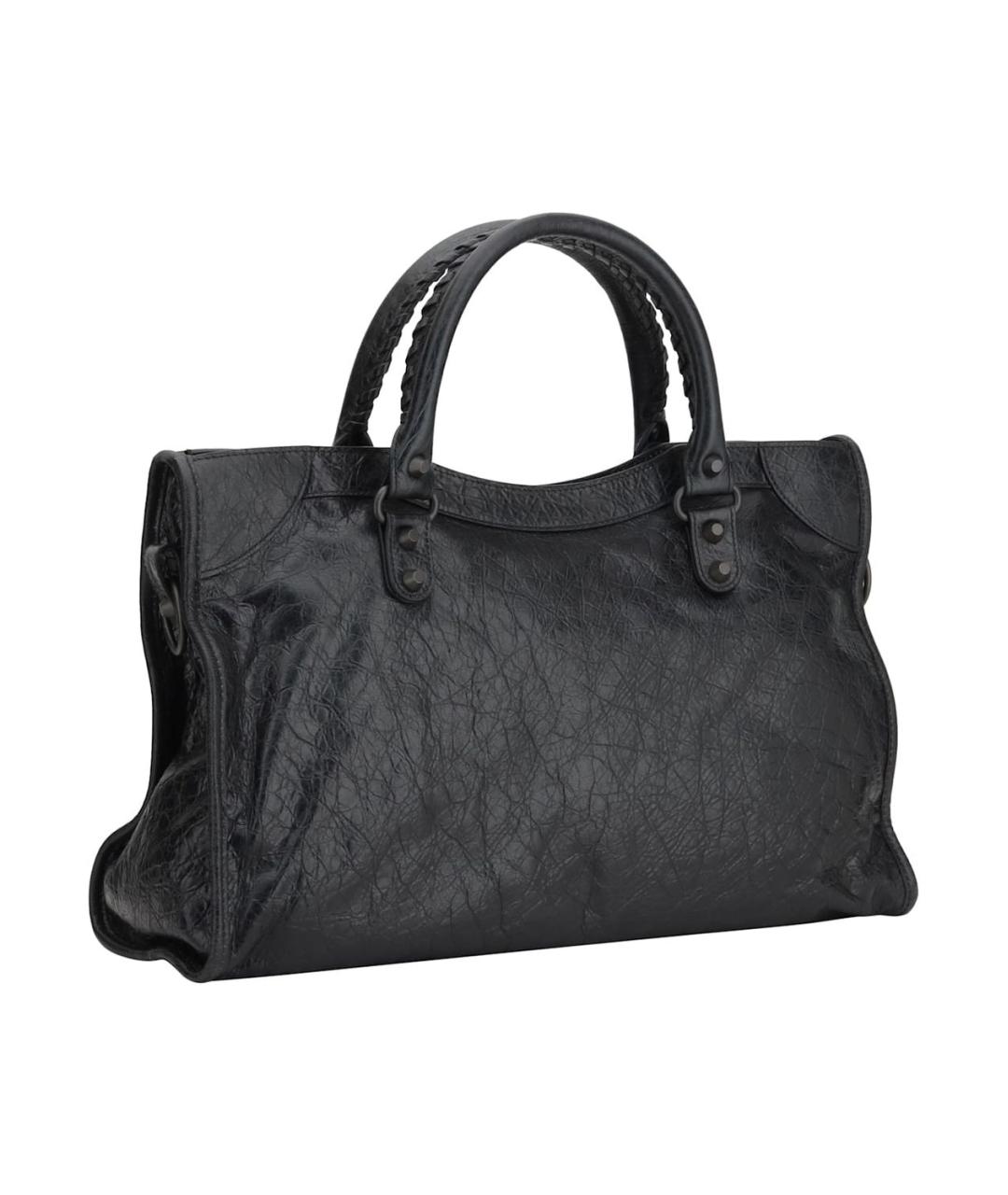 BALENCIAGA Черная кожаная сумка тоут, фото 3