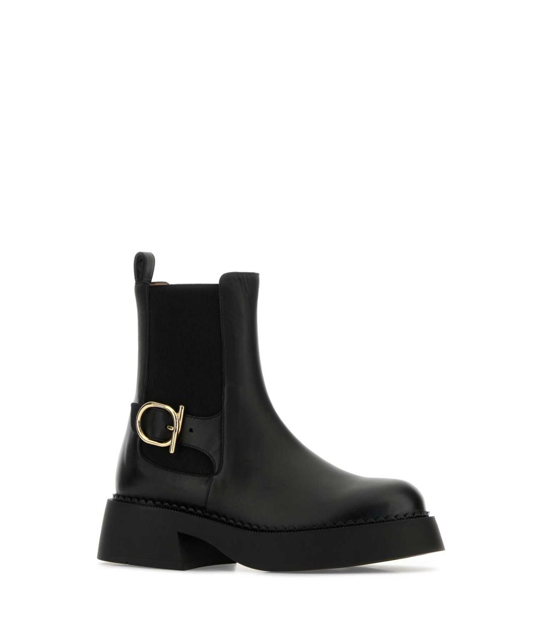 FERRAGAMO Черные кожаные ботинки, фото 2