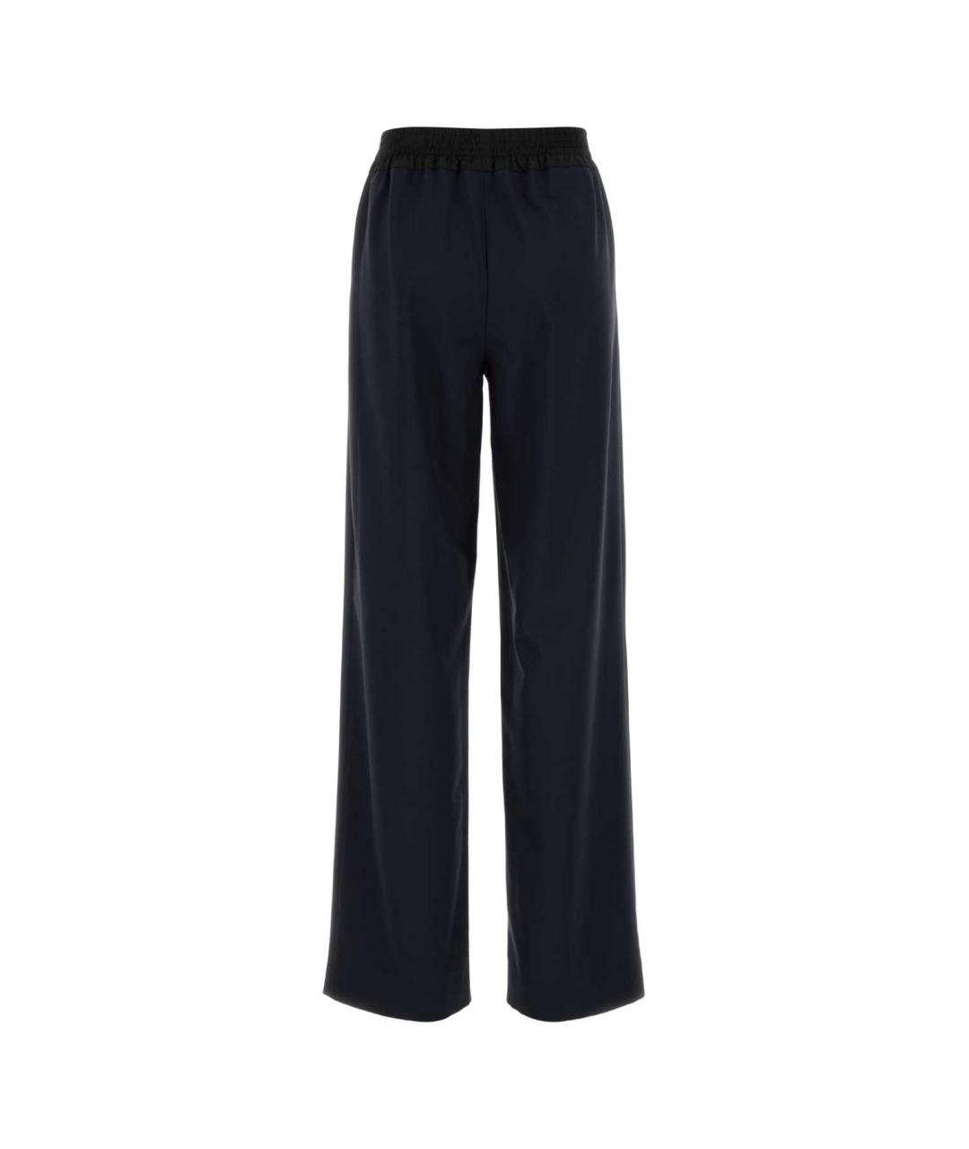 MIU MIU Темно-синие шерстяные прямые брюки, фото 2
