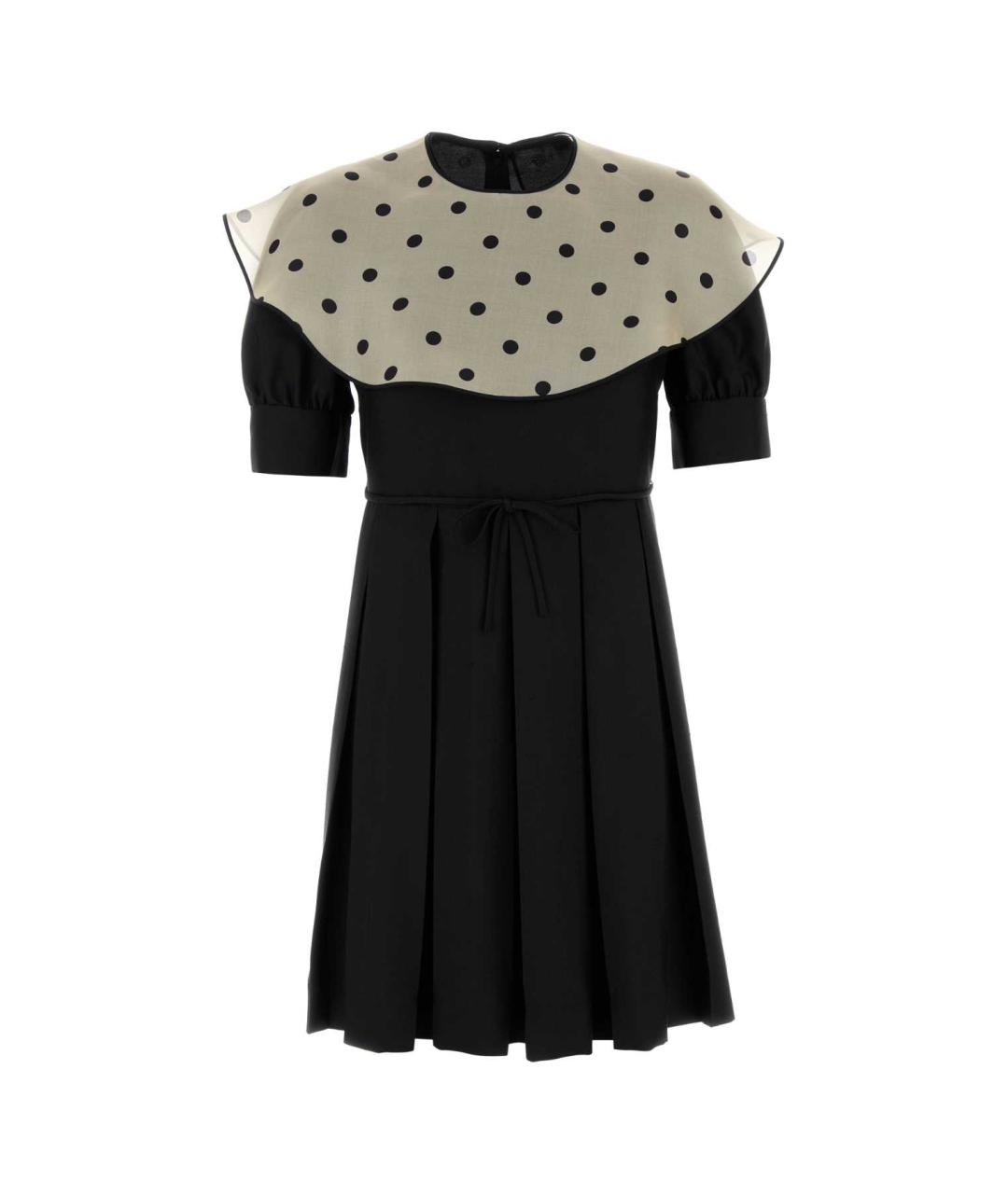 VALENTINO Черное шелковое повседневное платье, фото 1