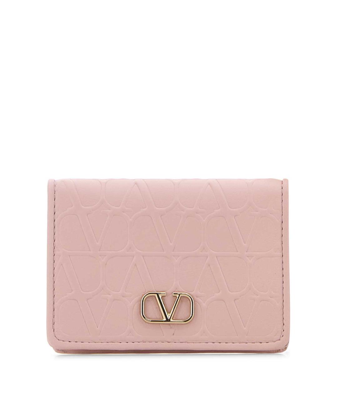 VALENTINO Розовый кожаный кошелек, фото 1