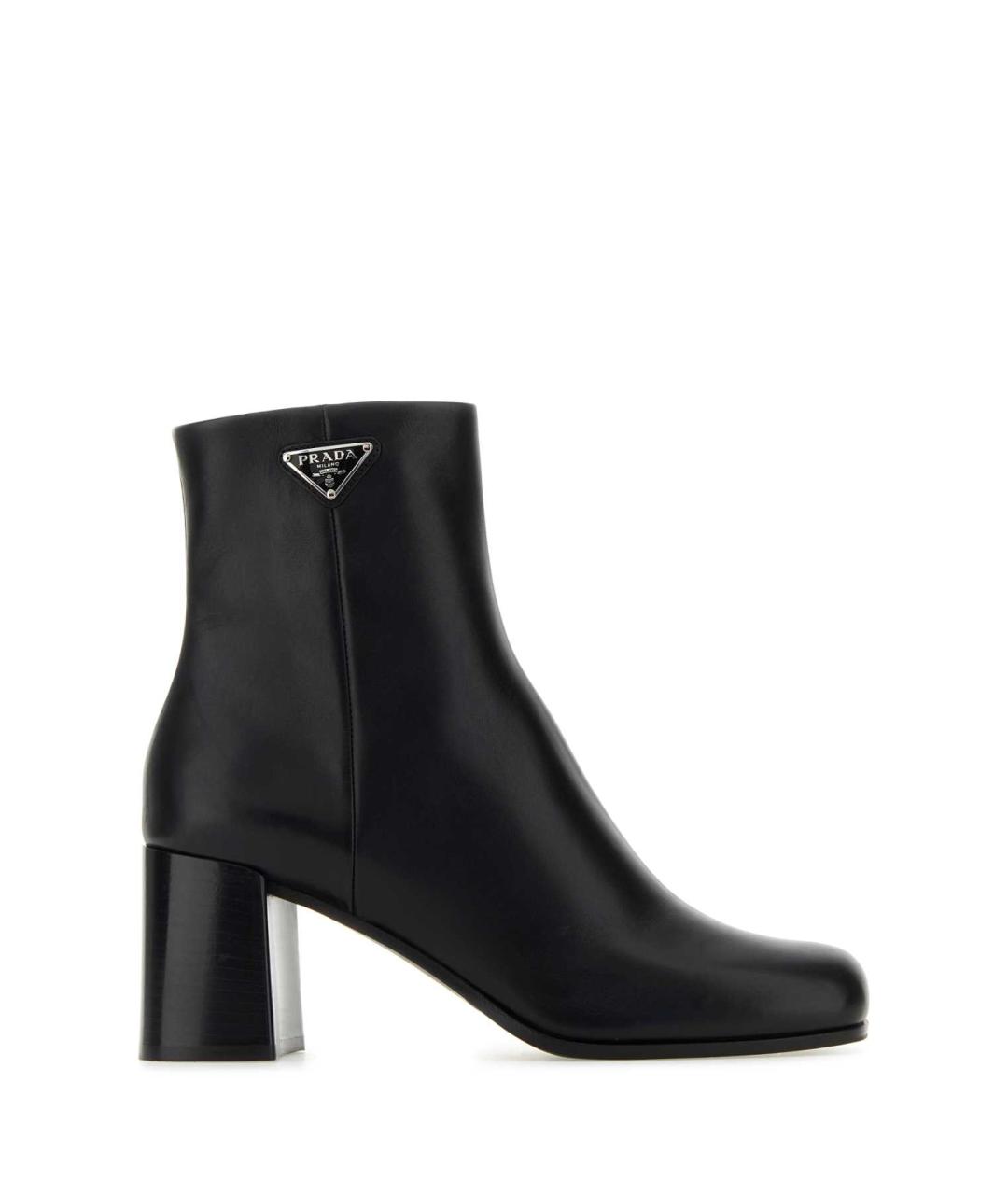 PRADA Черные кожаные ботильоны, фото 1