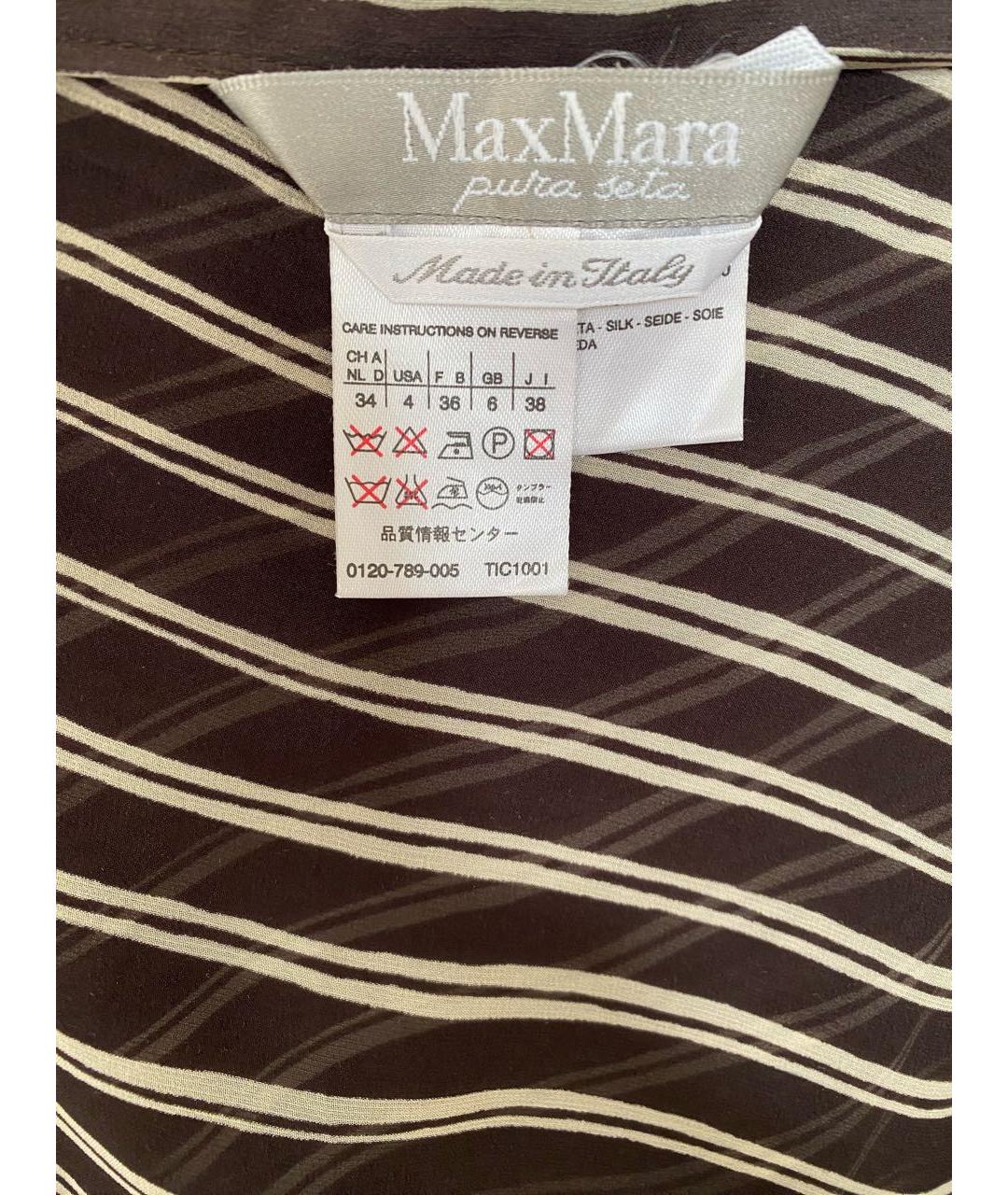 MAX MARA Коричневая шелковая юбка миди, фото 7