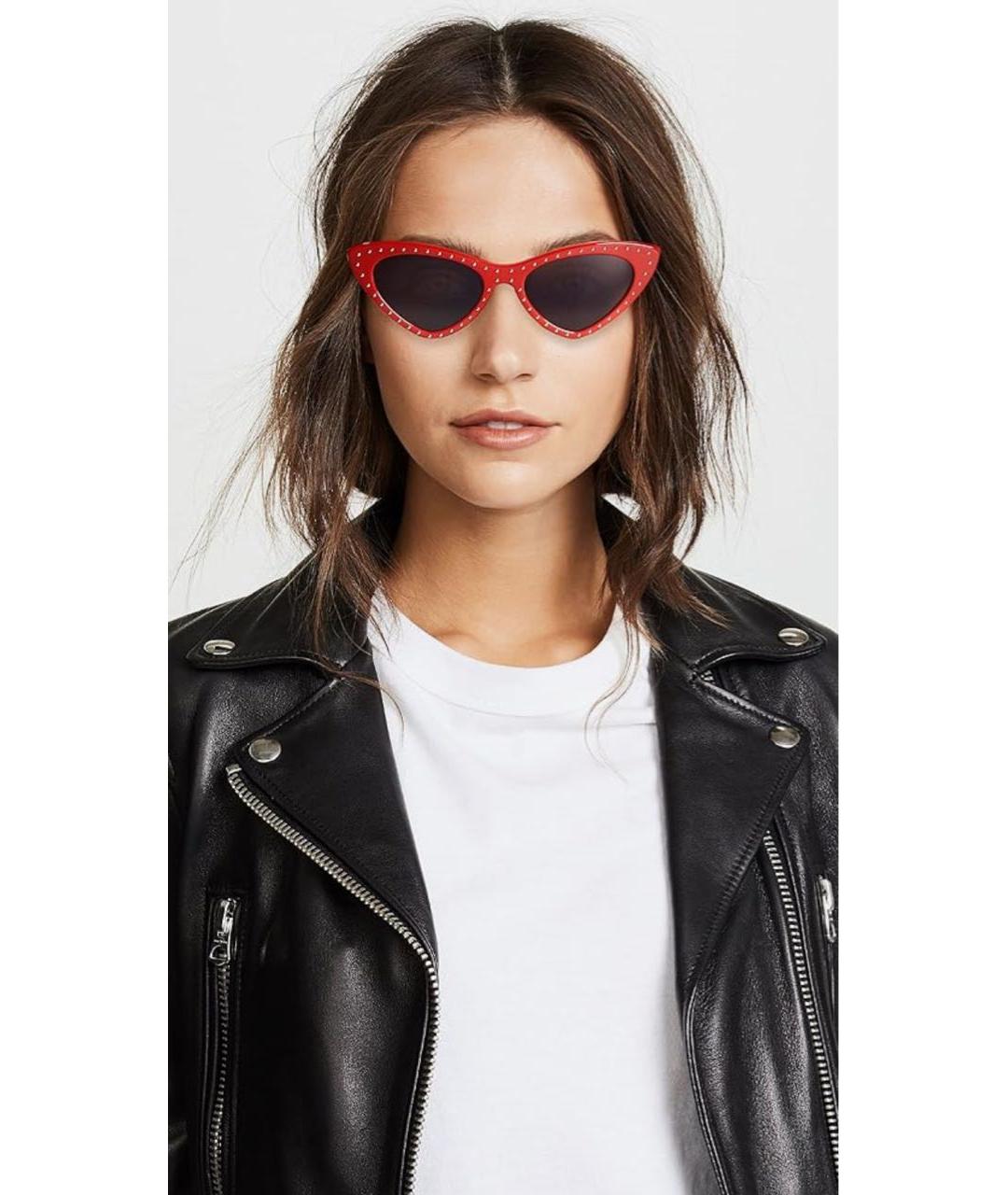 MOSCHINO Красные пластиковые солнцезащитные очки, фото 5