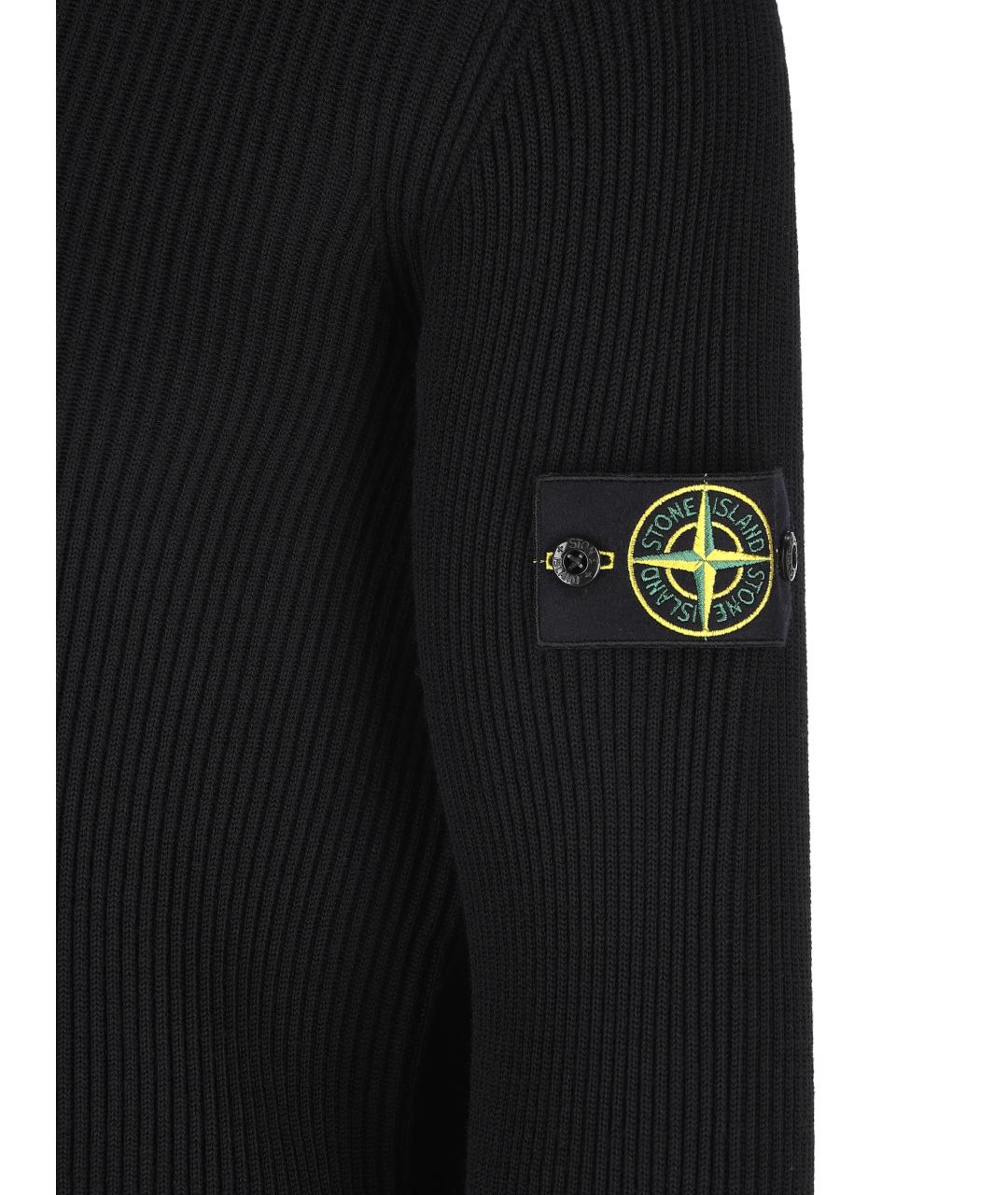 STONE ISLAND Черный шерстяной джемпер / свитер, фото 2