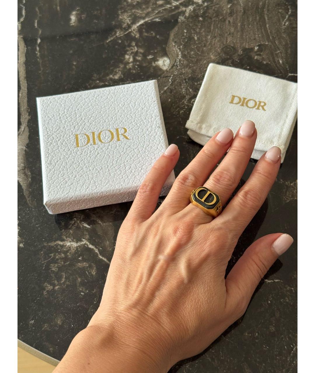CHRISTIAN DIOR Золотое металлическое кольцо, фото 6