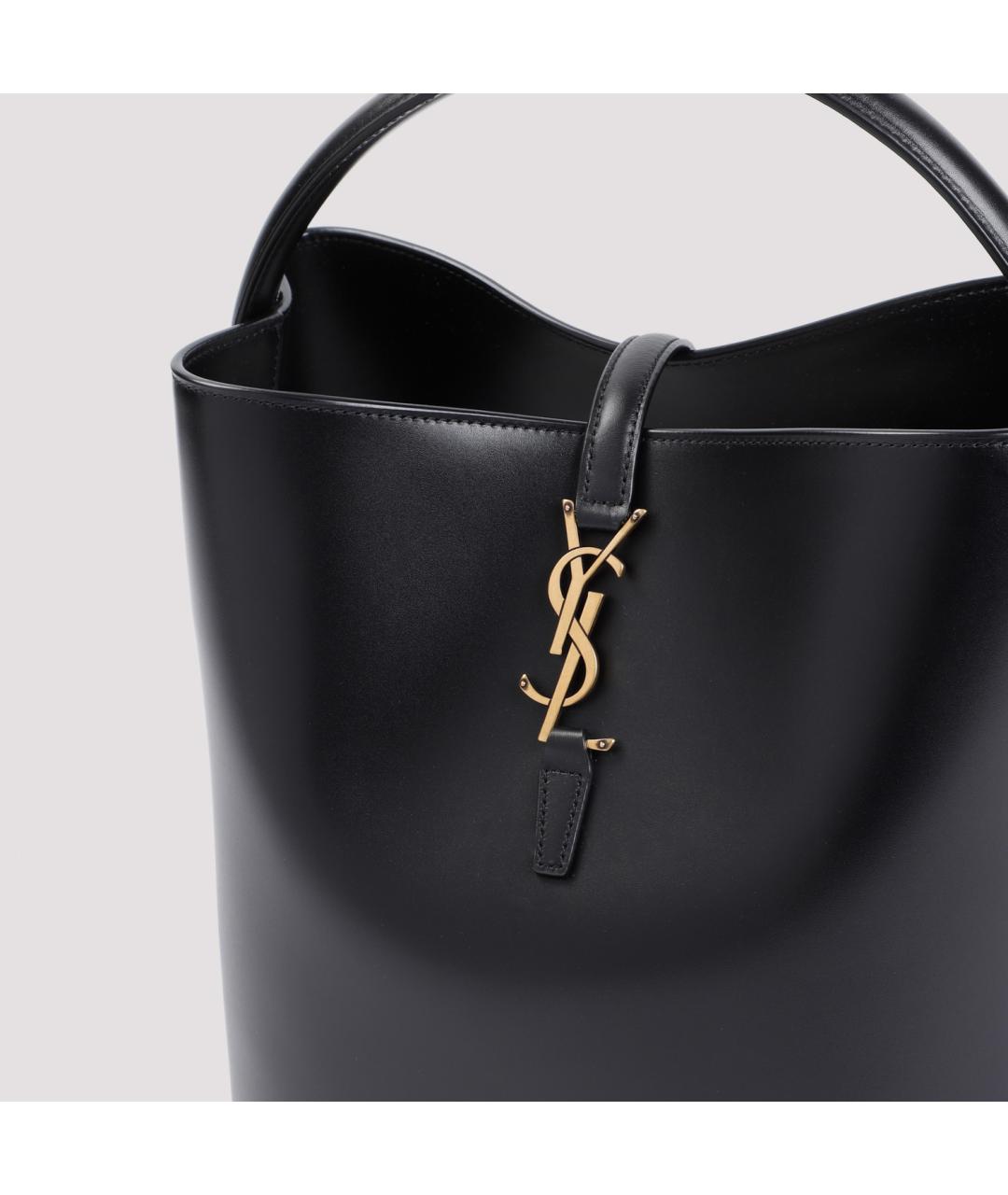 SAINT LAURENT Черная кожаная сумка через плечо, фото 6