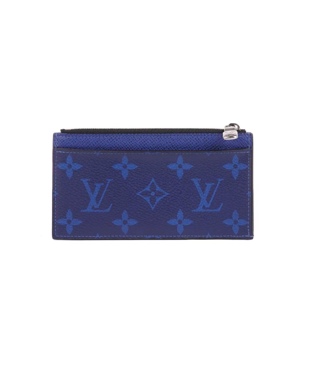 LOUIS VUITTON Синий кожаный кардхолдер, фото 3
