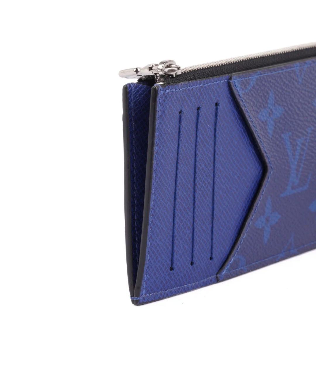 LOUIS VUITTON Синий кожаный кардхолдер, фото 4