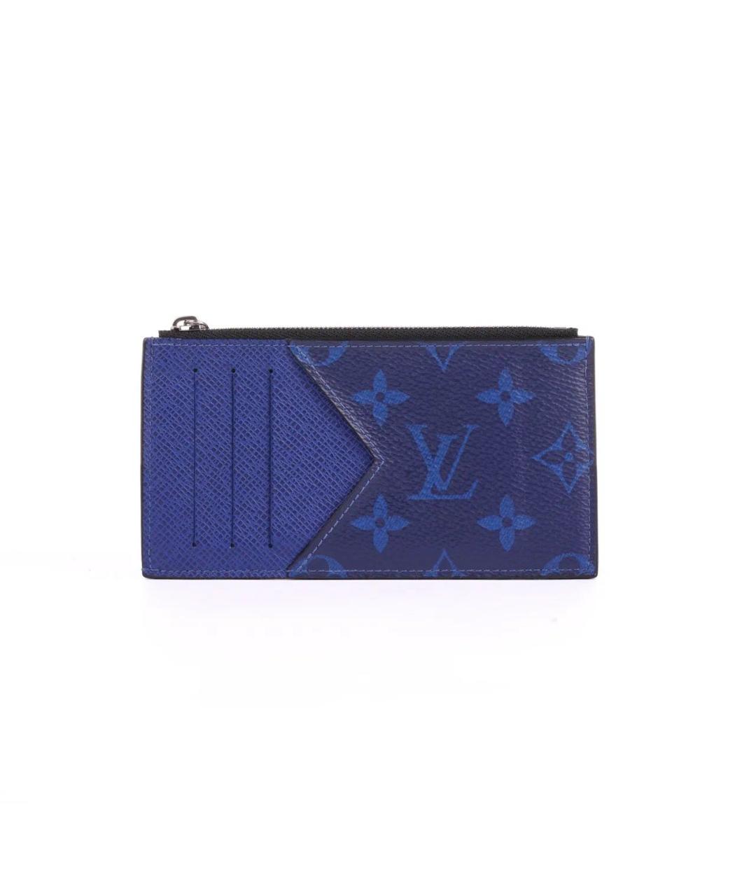 LOUIS VUITTON Синий кожаный кардхолдер, фото 1