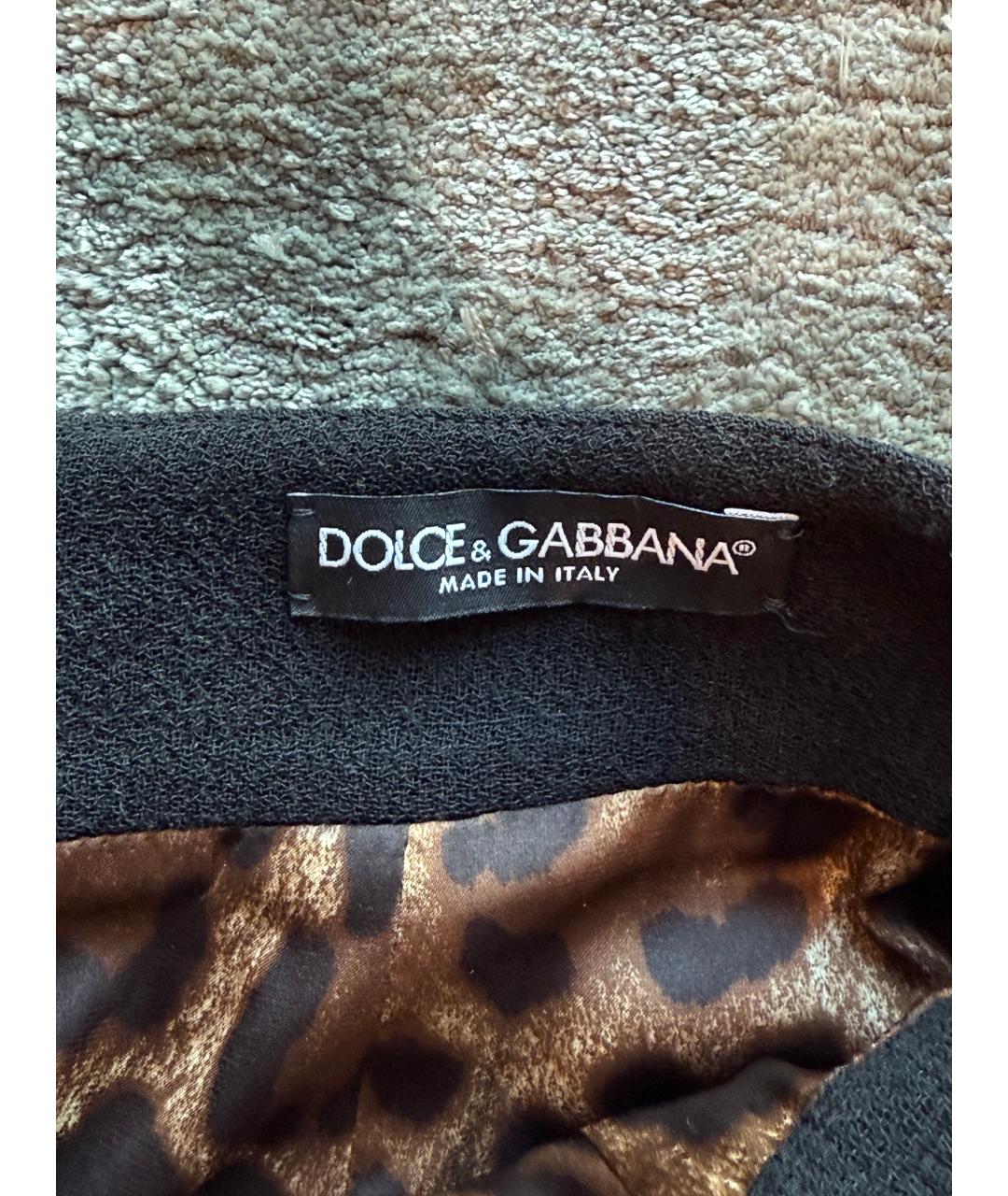 DOLCE&GABBANA Черная полиэстеровая юбка миди, фото 5