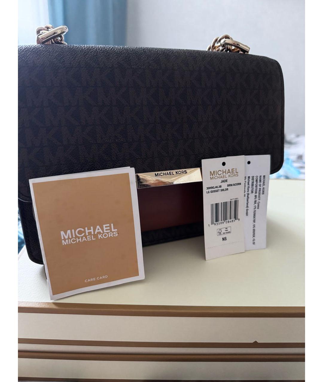 MICHAEL KORS Коричневая сумка через плечо из искусственной кожи, фото 5