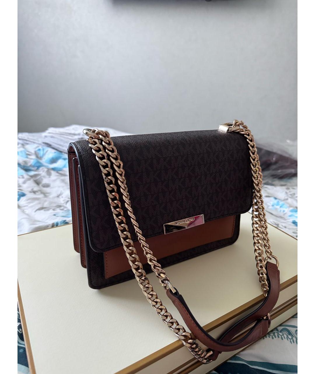 MICHAEL KORS Коричневая сумка через плечо из искусственной кожи, фото 2