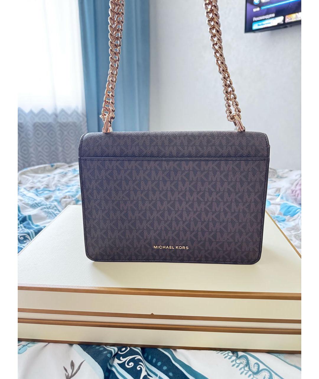 MICHAEL KORS Коричневая сумка через плечо из искусственной кожи, фото 3