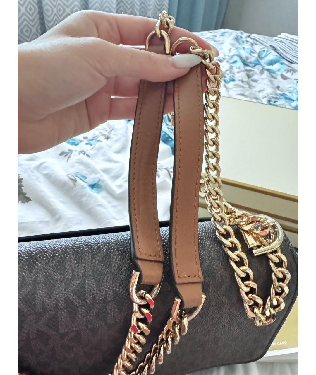 MICHAEL KORS Коричневая сумка через плечо из искусственной кожи, фото 6