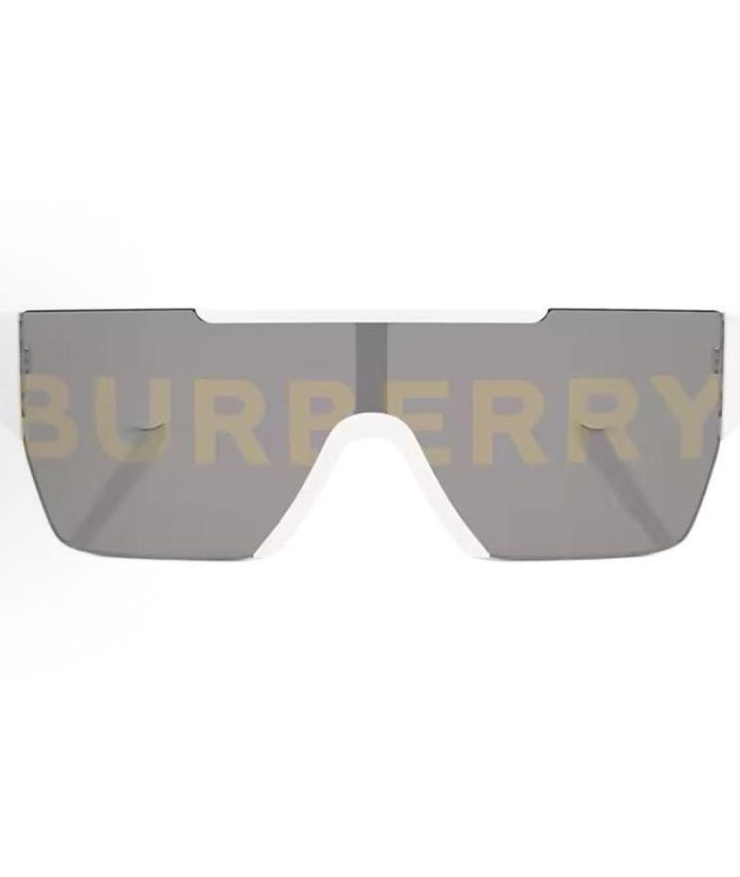 BURBERRY Белые пластиковые солнцезащитные очки, фото 2