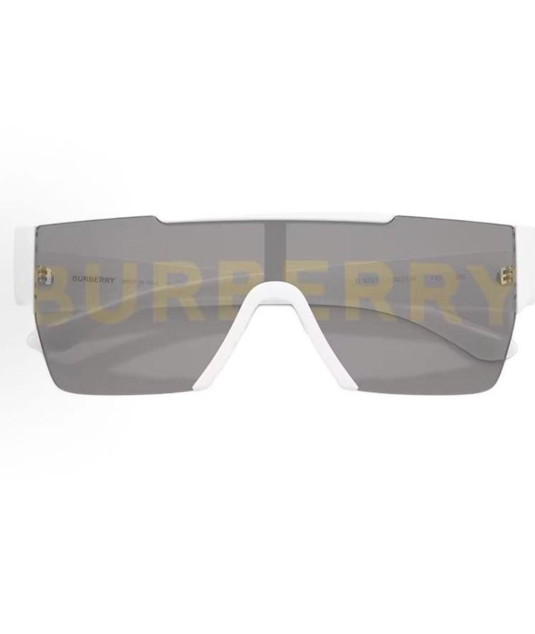 BURBERRY Белые пластиковые солнцезащитные очки, фото 4