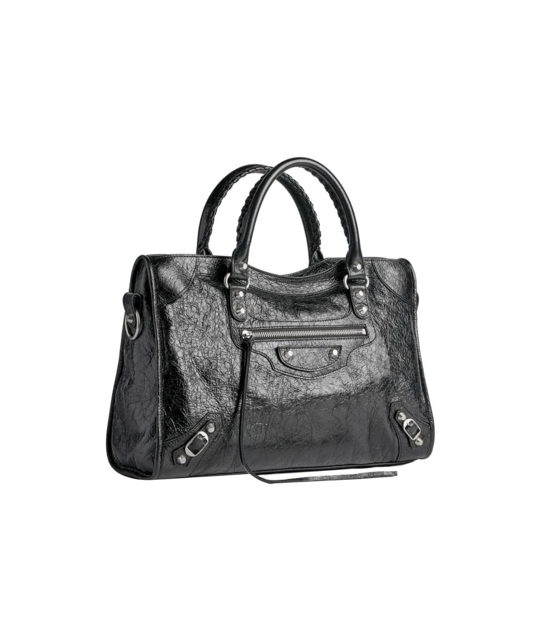 BALENCIAGA Черная кожаная сумка с короткими ручками, фото 3