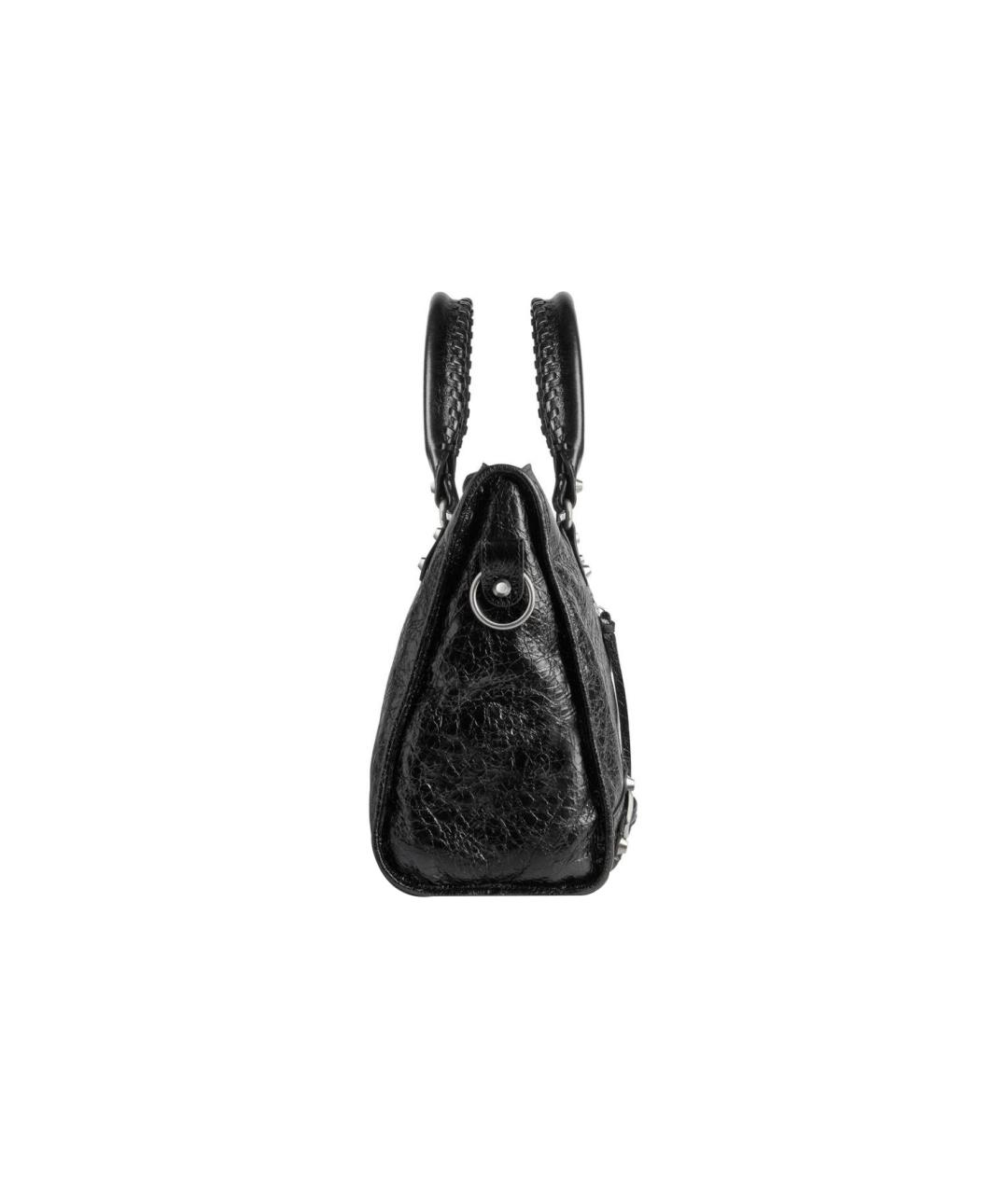 BALENCIAGA Черная кожаная сумка с короткими ручками, фото 4