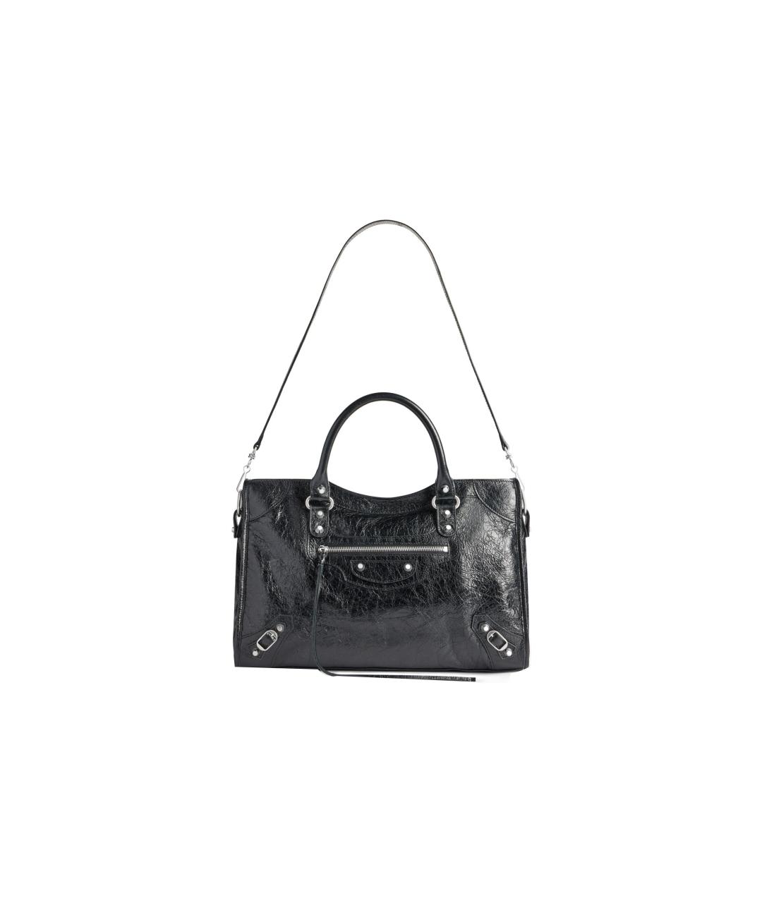 BALENCIAGA Черная кожаная сумка с короткими ручками, фото 2