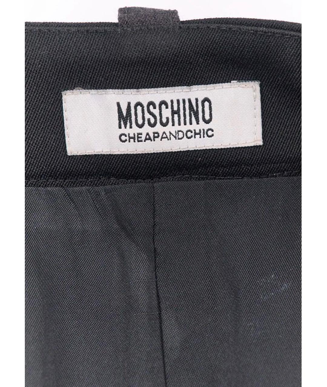 MOSCHINO Антрацитовая полиэстеровая юбка миди, фото 3