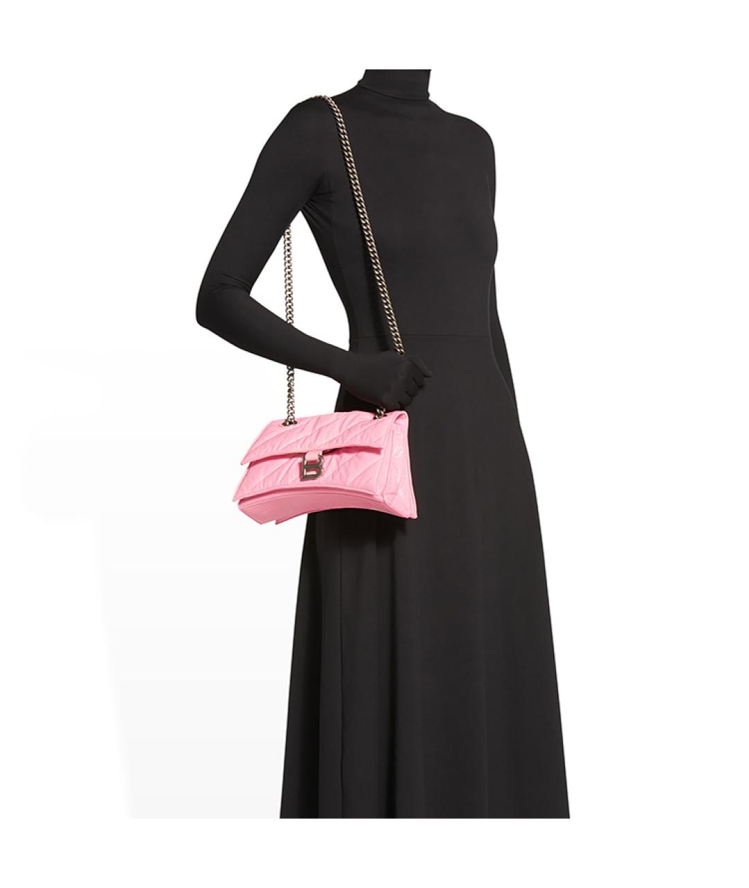 BALENCIAGA Розовая кожаная сумка через плечо, фото 8