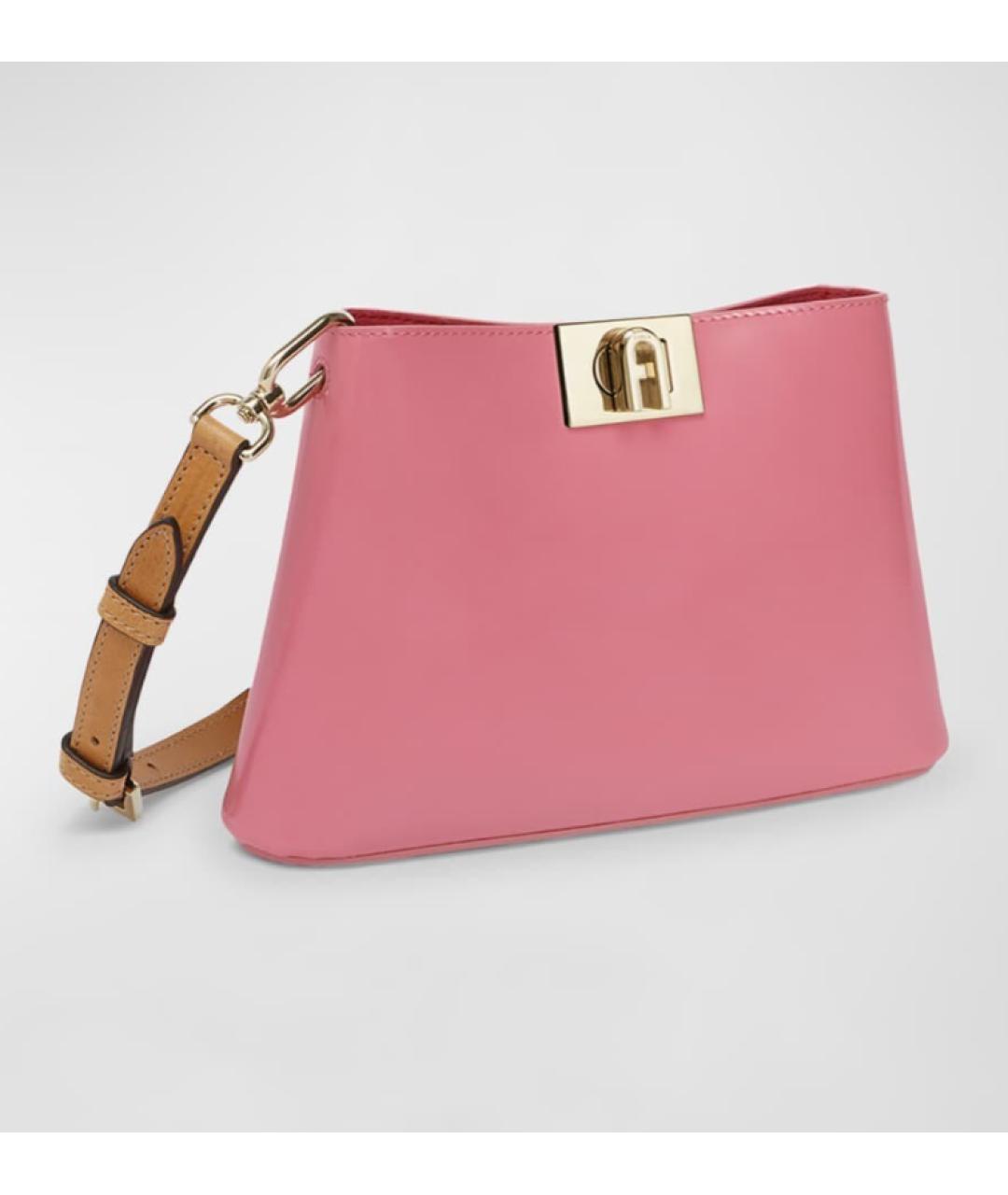 FURLA Розовая кожаная сумка через плечо, фото 6
