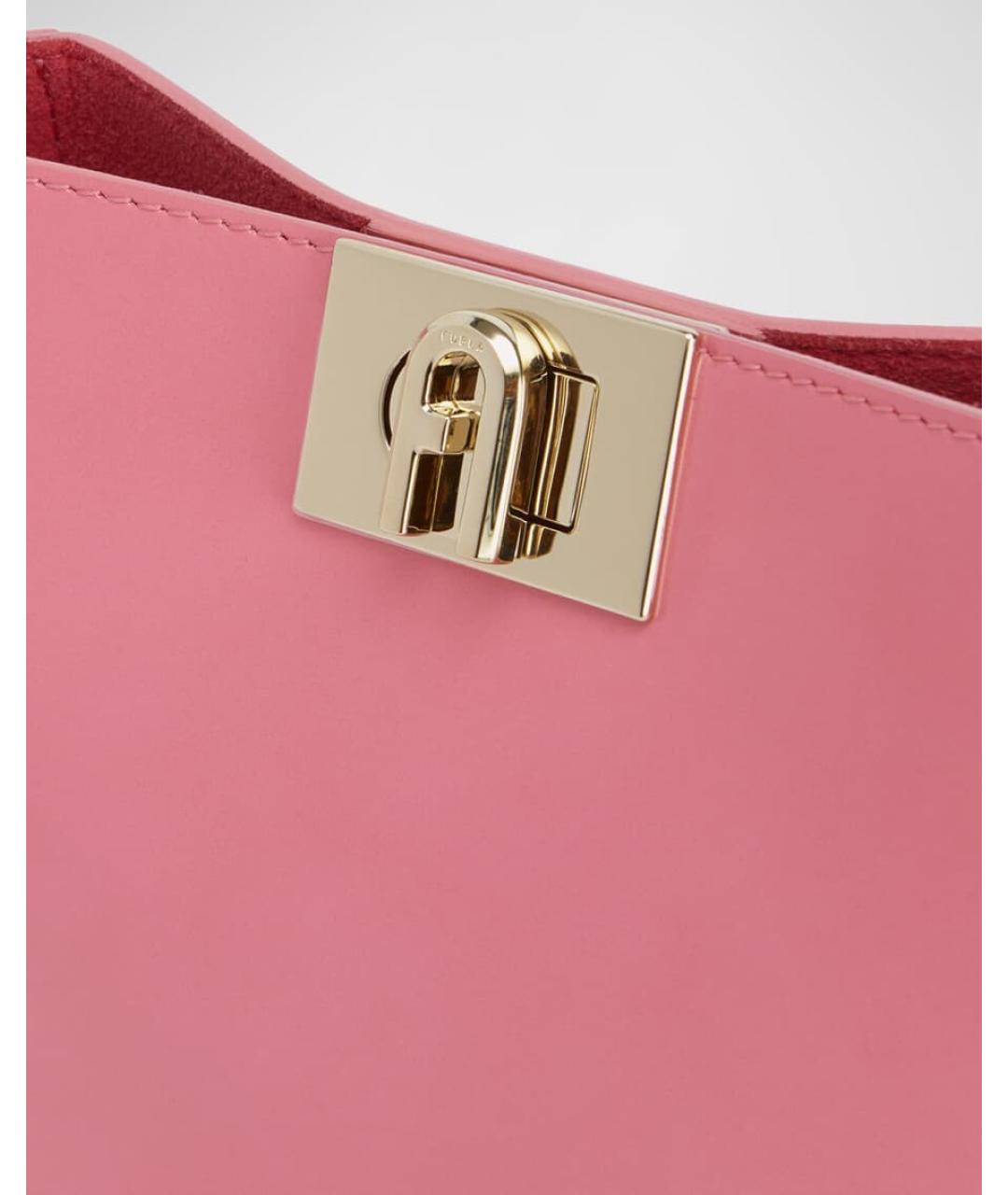 FURLA Розовая кожаная сумка через плечо, фото 3