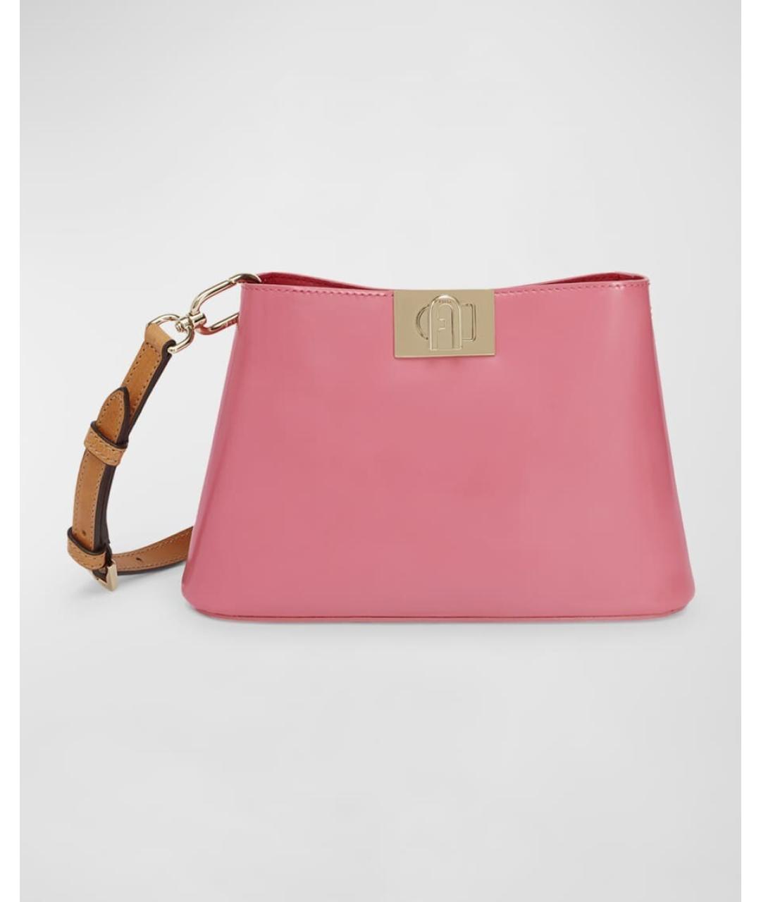 FURLA Розовая кожаная сумка через плечо, фото 2