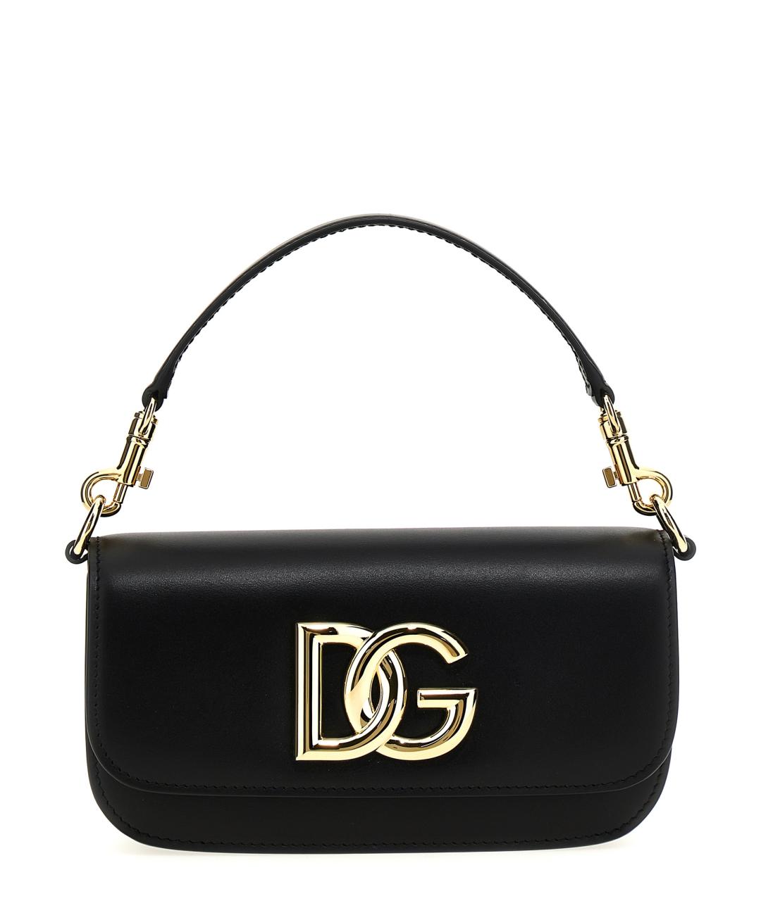 DOLCE&GABBANA Черная кожаная сумка через плечо, фото 1
