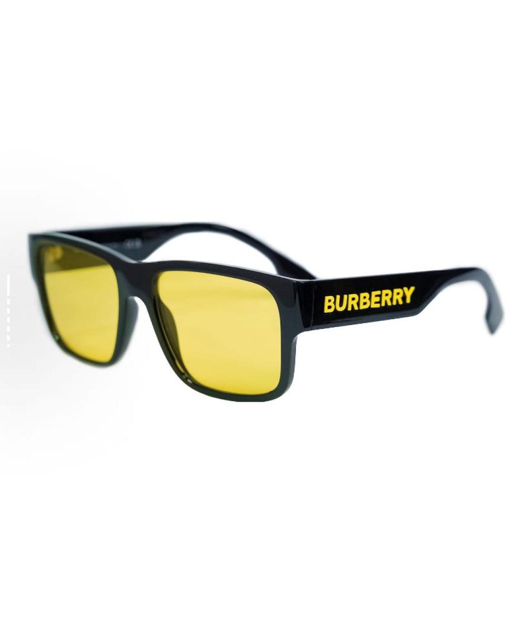 BURBERRY Черные пластиковые солнцезащитные очки, фото 5