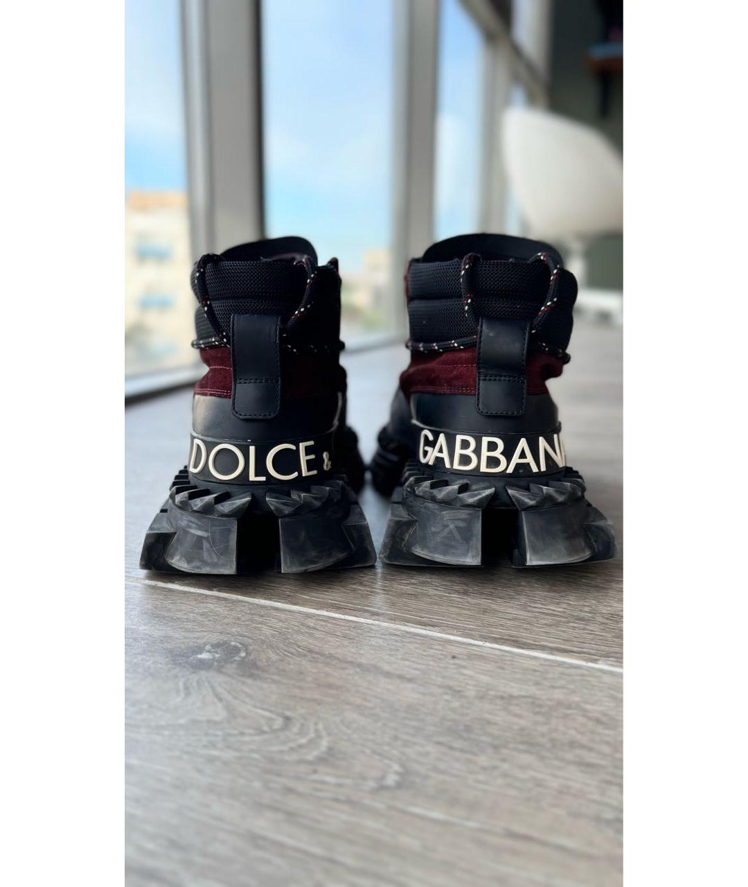 DOLCE&GABBANA Черные высокие кроссовки / кеды, фото 4