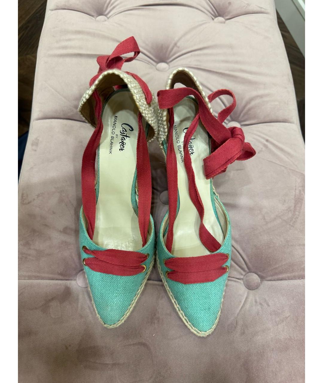 MANOLO BLAHNIK Мульти текстильные туфли, фото 2