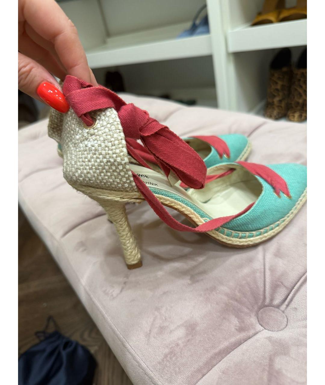 MANOLO BLAHNIK Мульти текстильные туфли, фото 3