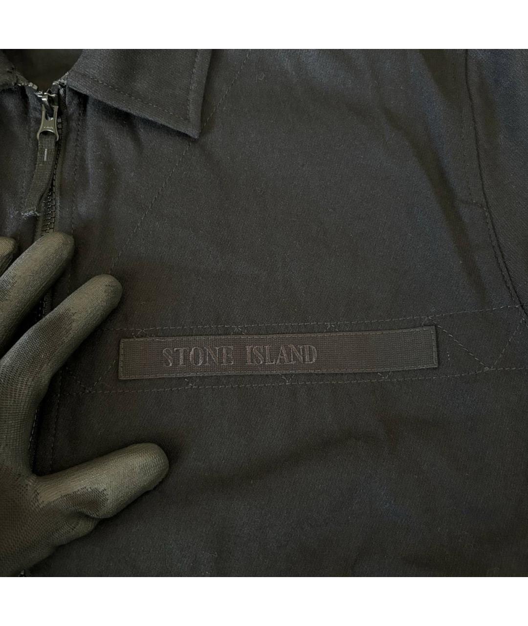 STONE ISLAND Черная хлопковая куртка, фото 4